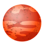 an image of a red ball with brown spots