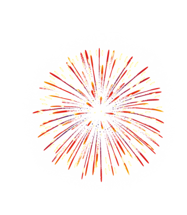 a colorful fireworks on a white background