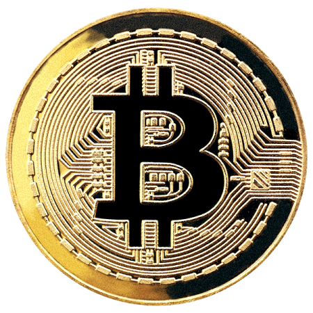 a bit coin on a white background