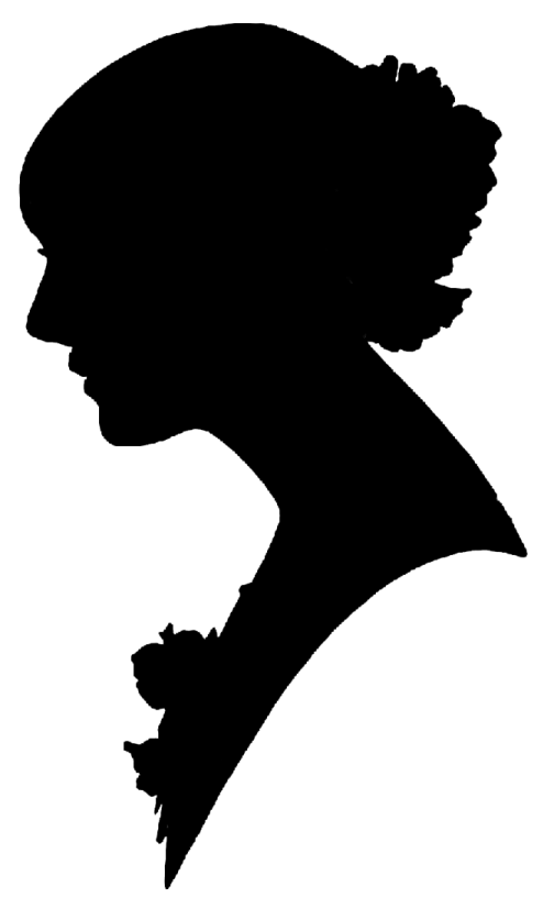 a silhouette of a woman's head