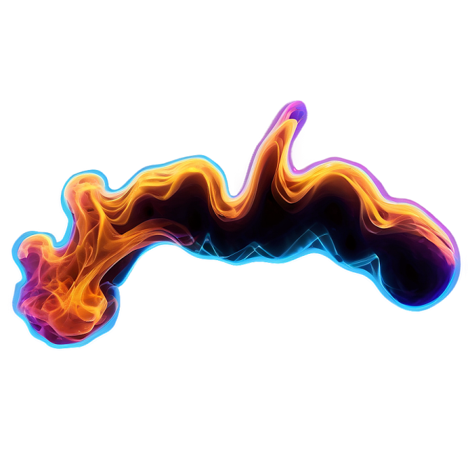 a blue and red fire on a white background