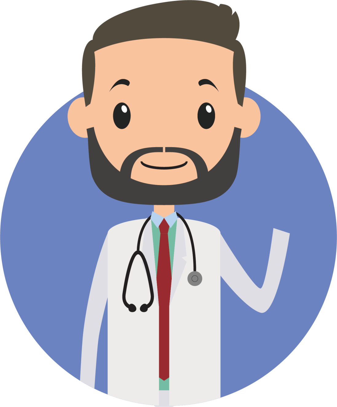 a cartoon character of a doctor with a stel