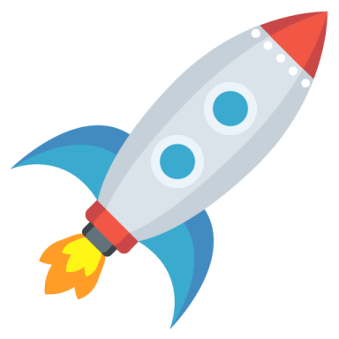an illustration of a rocket flying in the air