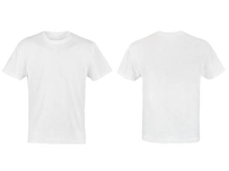 a pair of white t shirts on a white background