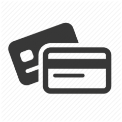 a black and white icon of a credit card