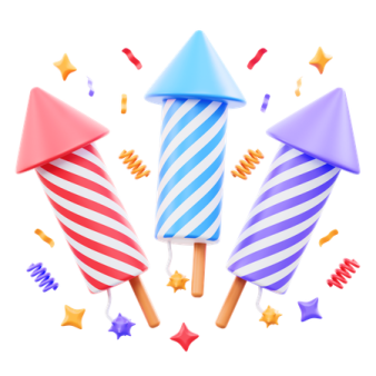 a group of colorful candys with stars around them
