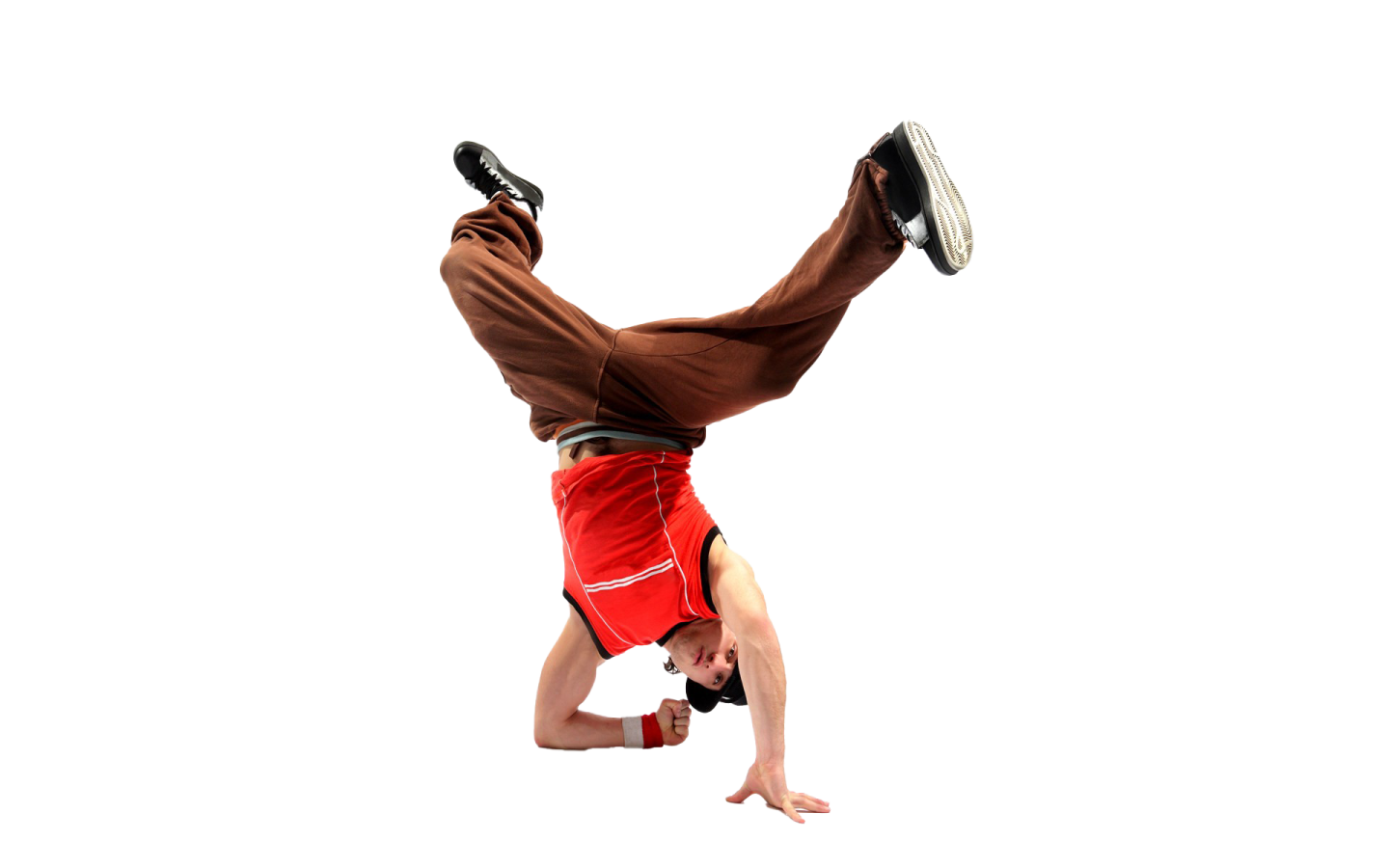 a man doing a handstant in the air