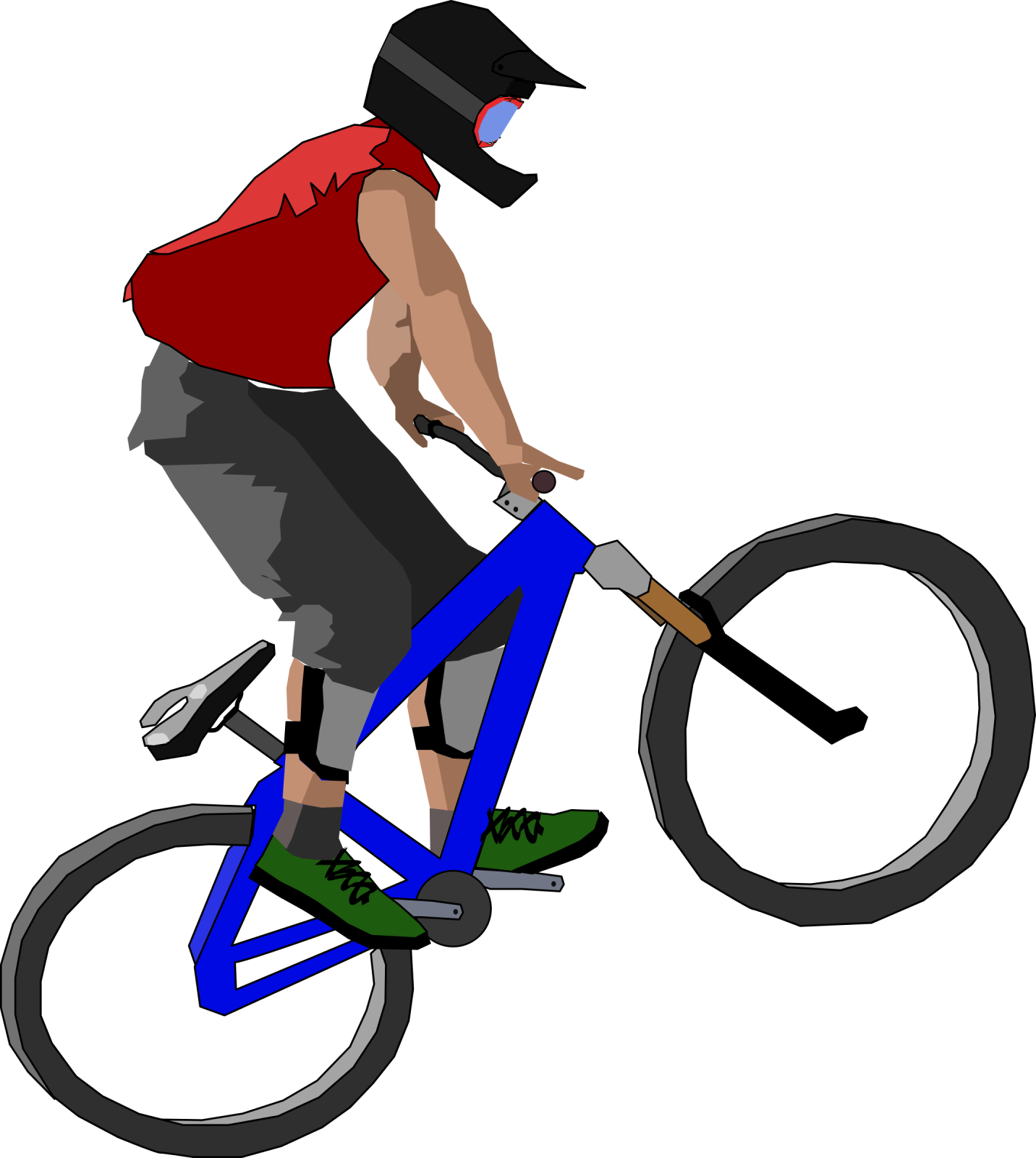 a man riding a bike on a white background