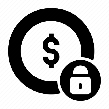 a black and white icon of two dollar signs