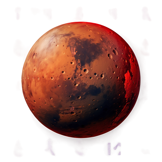 an image of a red planet with water droplets