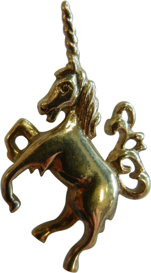 a gold pendant with a horse on it