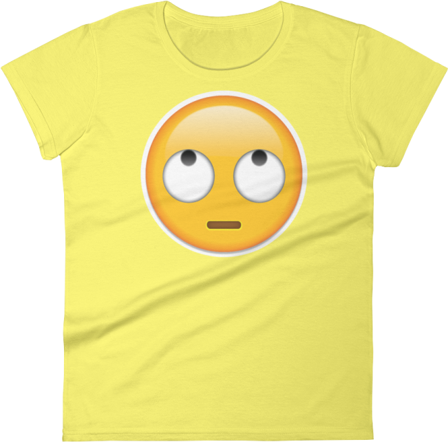 a yellow women's t - shirt with a smiley face