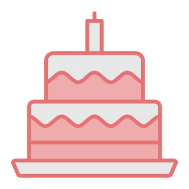 a pink cake on a white background