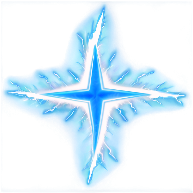 a blue and white star on a white background
