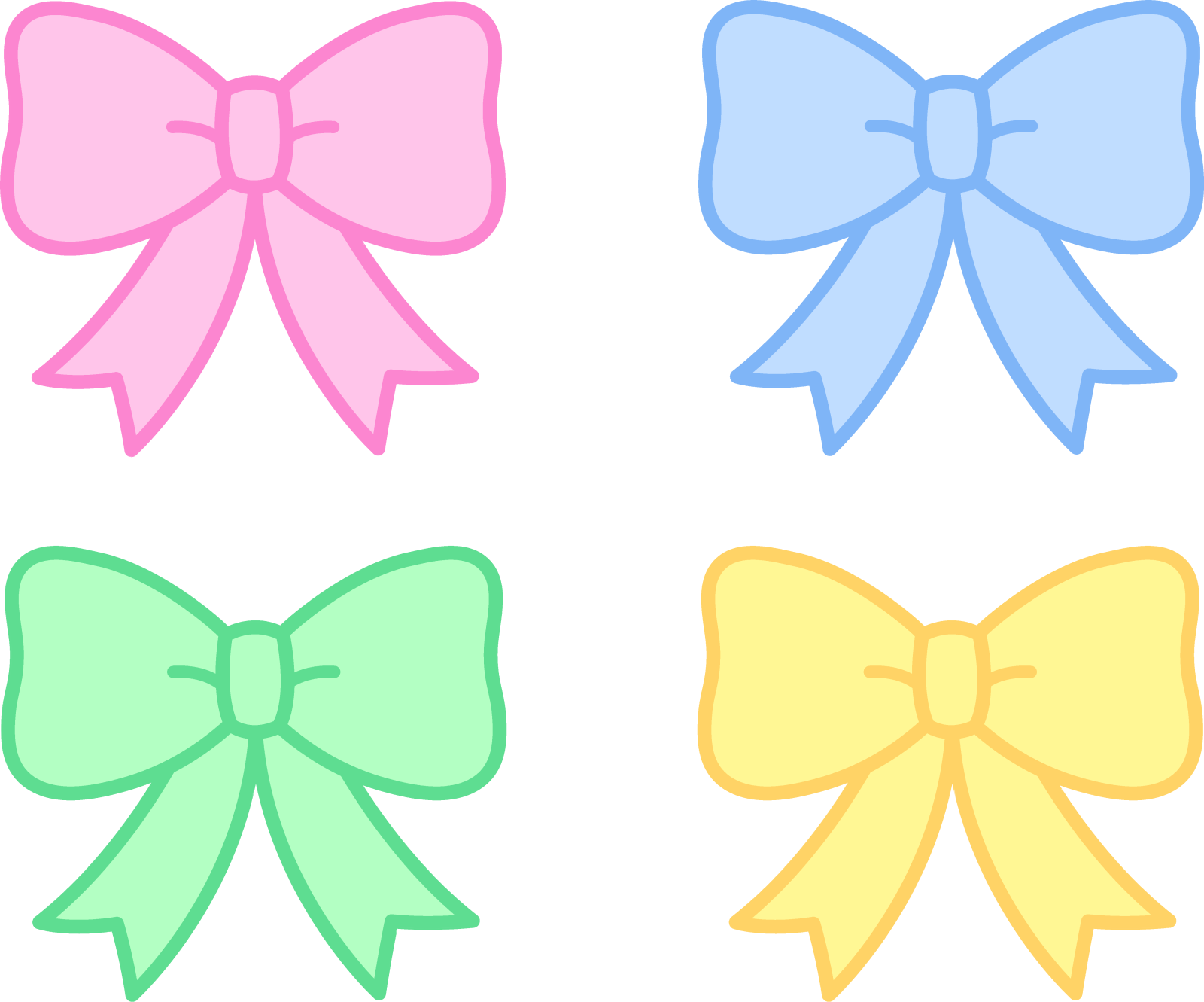 a set of four bows