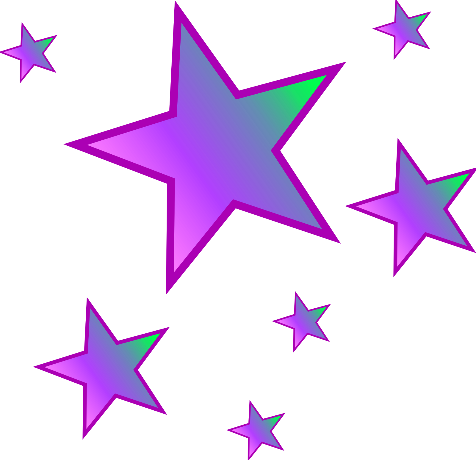 purple and green stars png