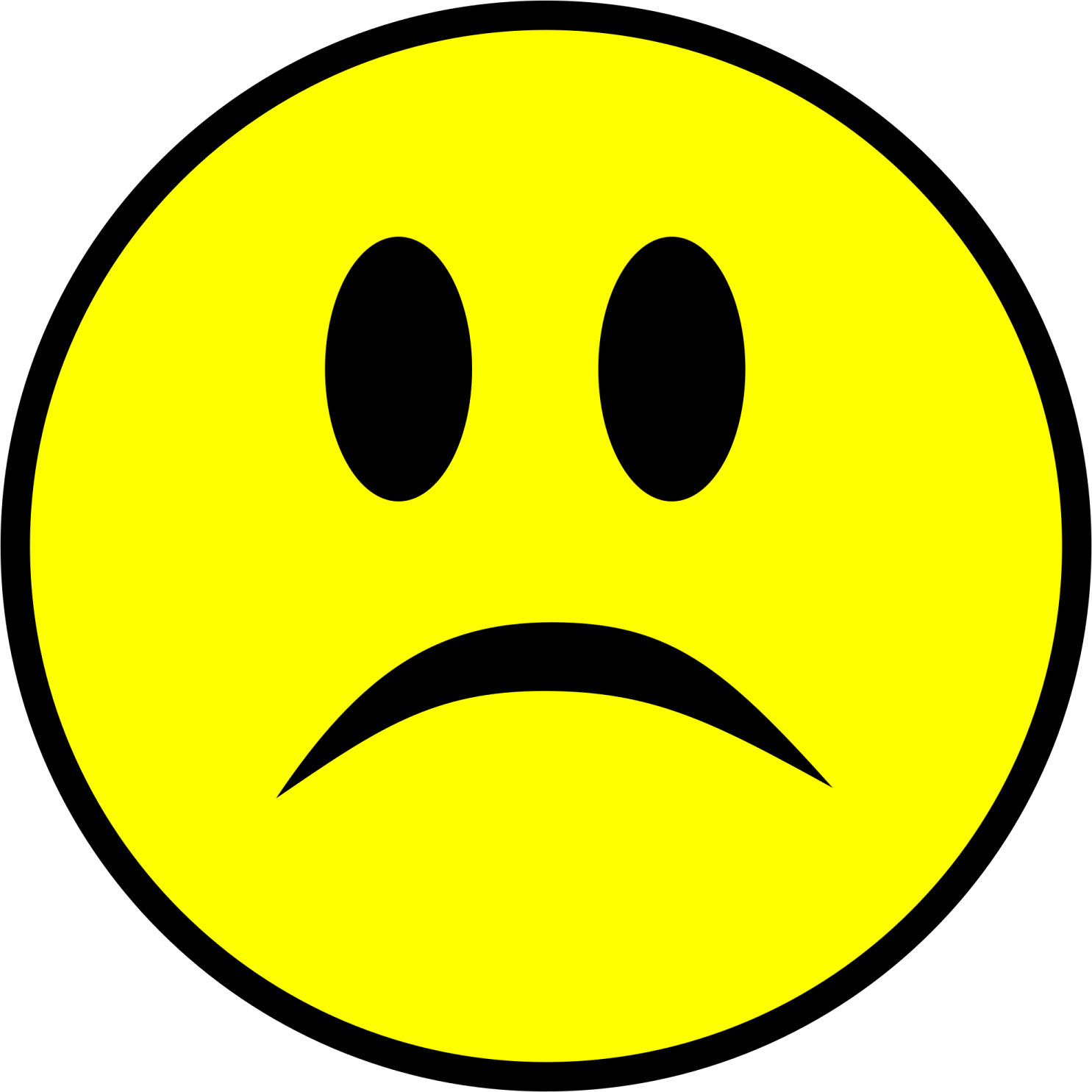 a yellow smiley face with a sad expression