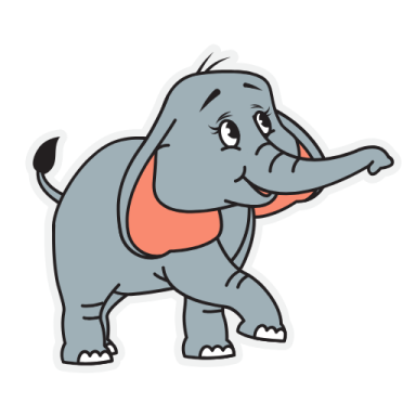 an elephant sticker on a white background