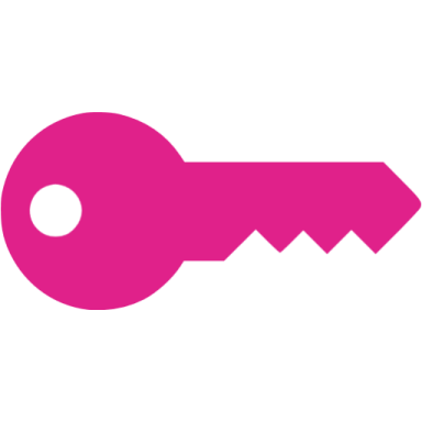 a pink key on a white background
