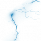 a white background with blue lightnings