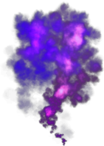 a purple smoke cloud on a white background