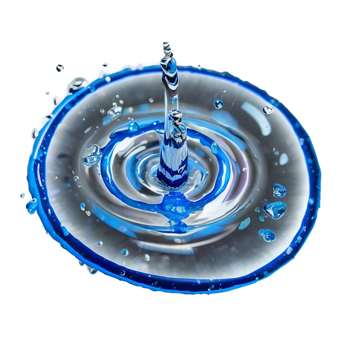 a blue and white water drop