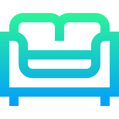 the logo for a bed that is blue and green