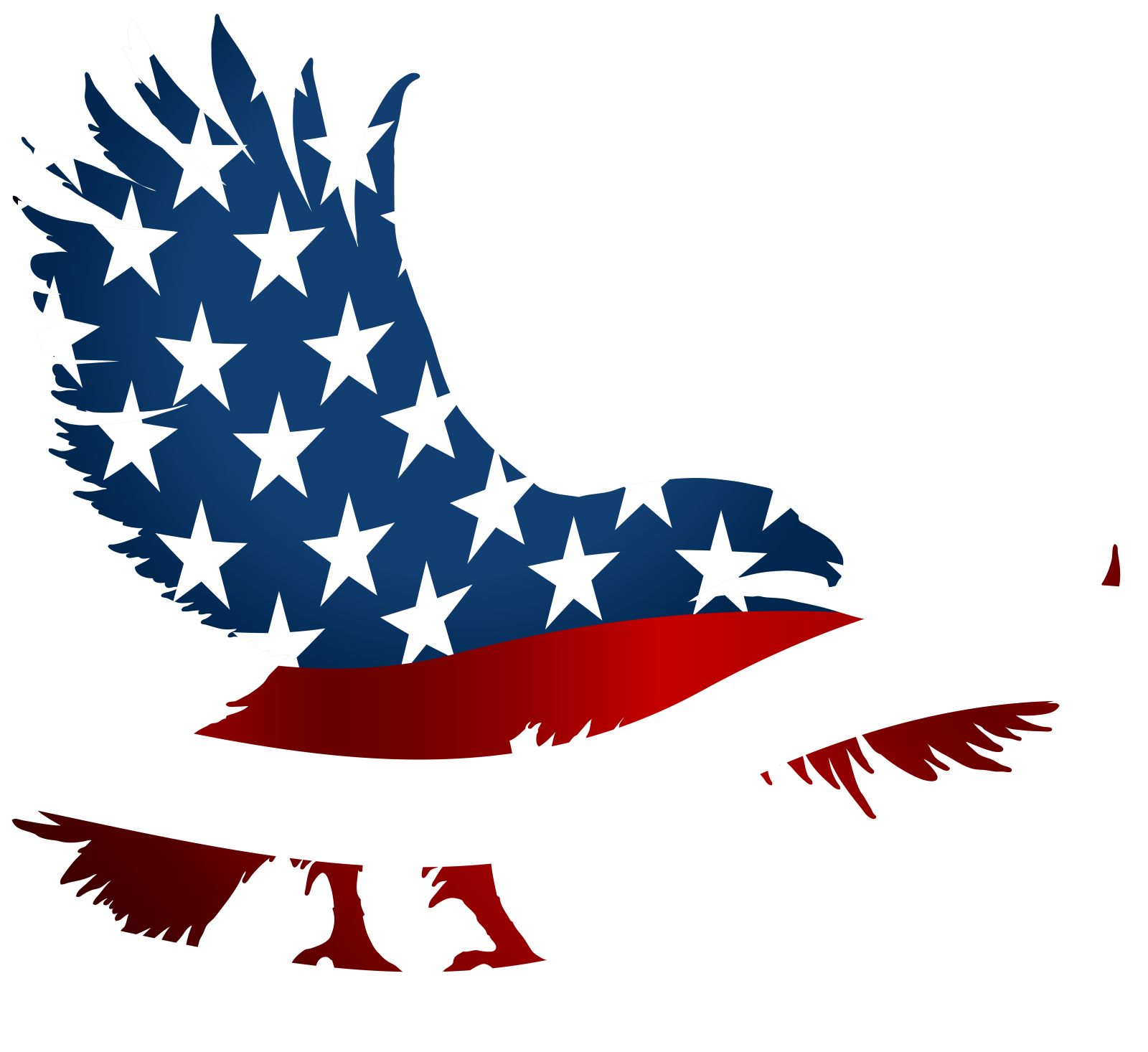 an eagle with stars on it's wings