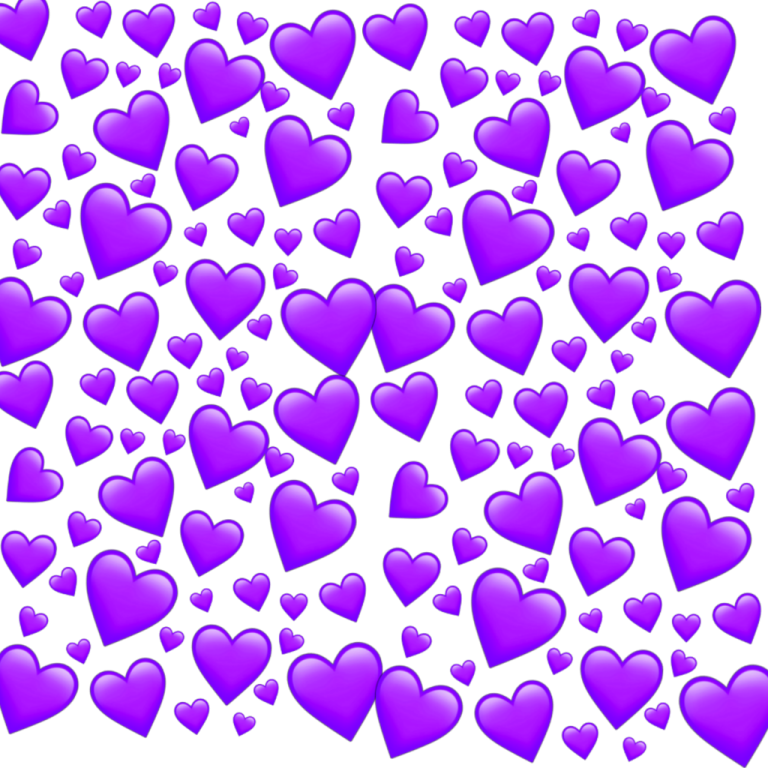 purple hearts on a white background