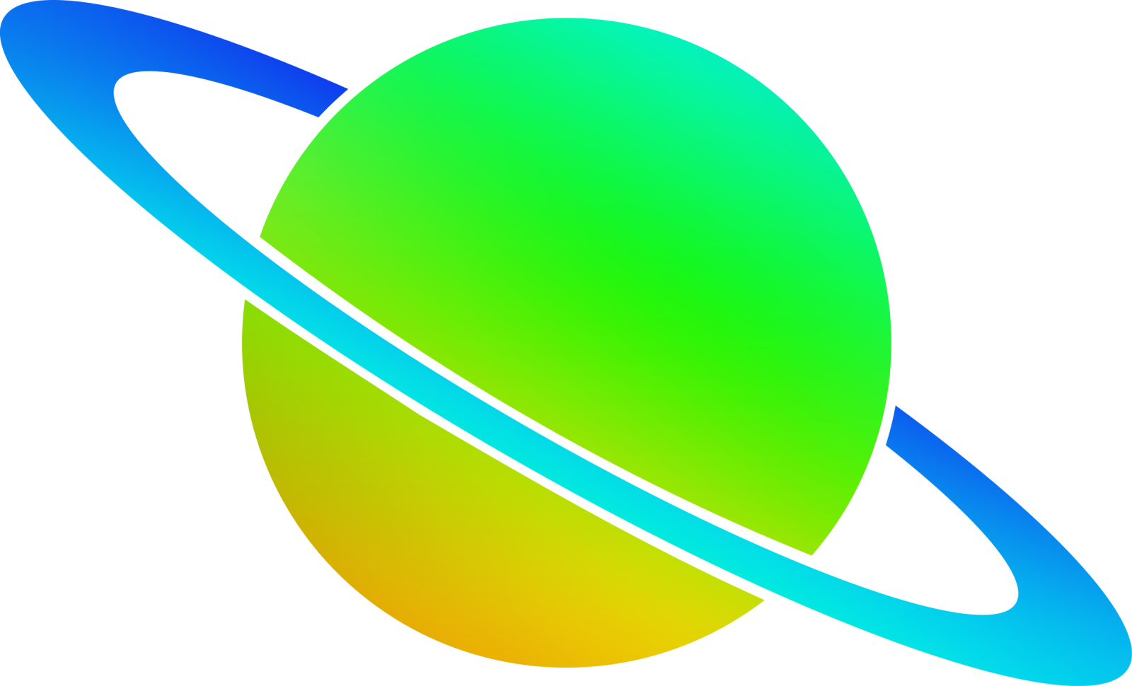a green planet with a blue ring around it