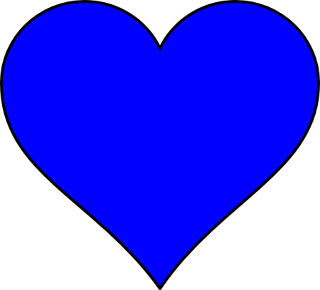 a blue heart on a white background