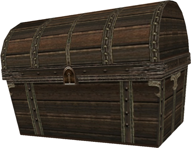 an old chest with a lock on it