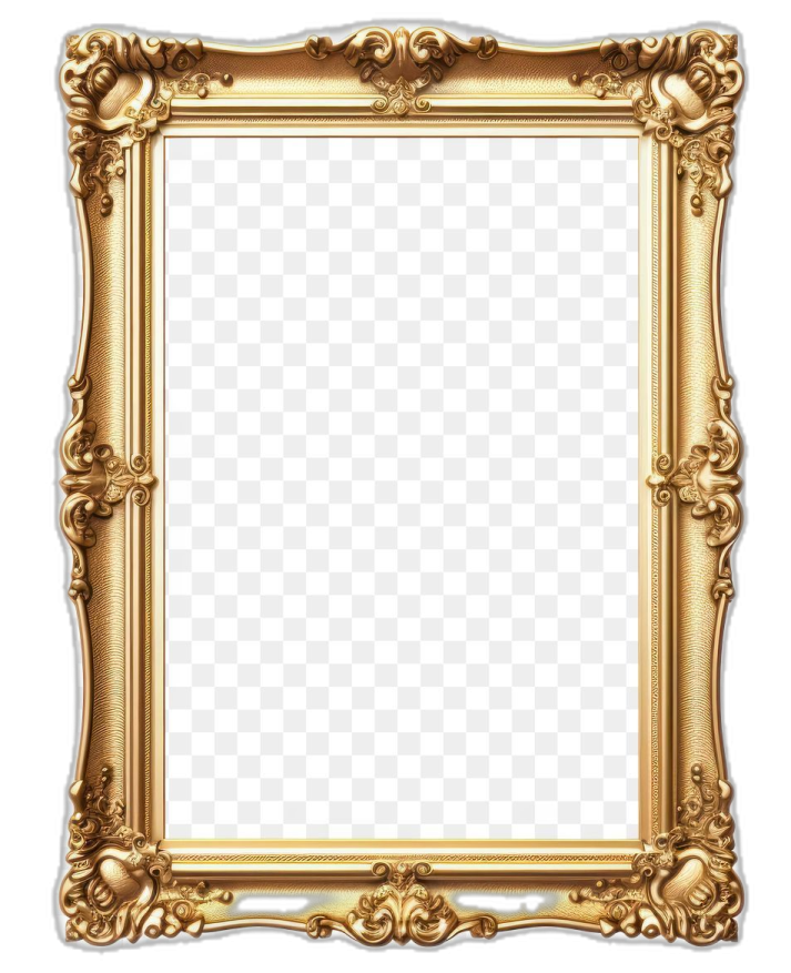 a gold frame with a white background