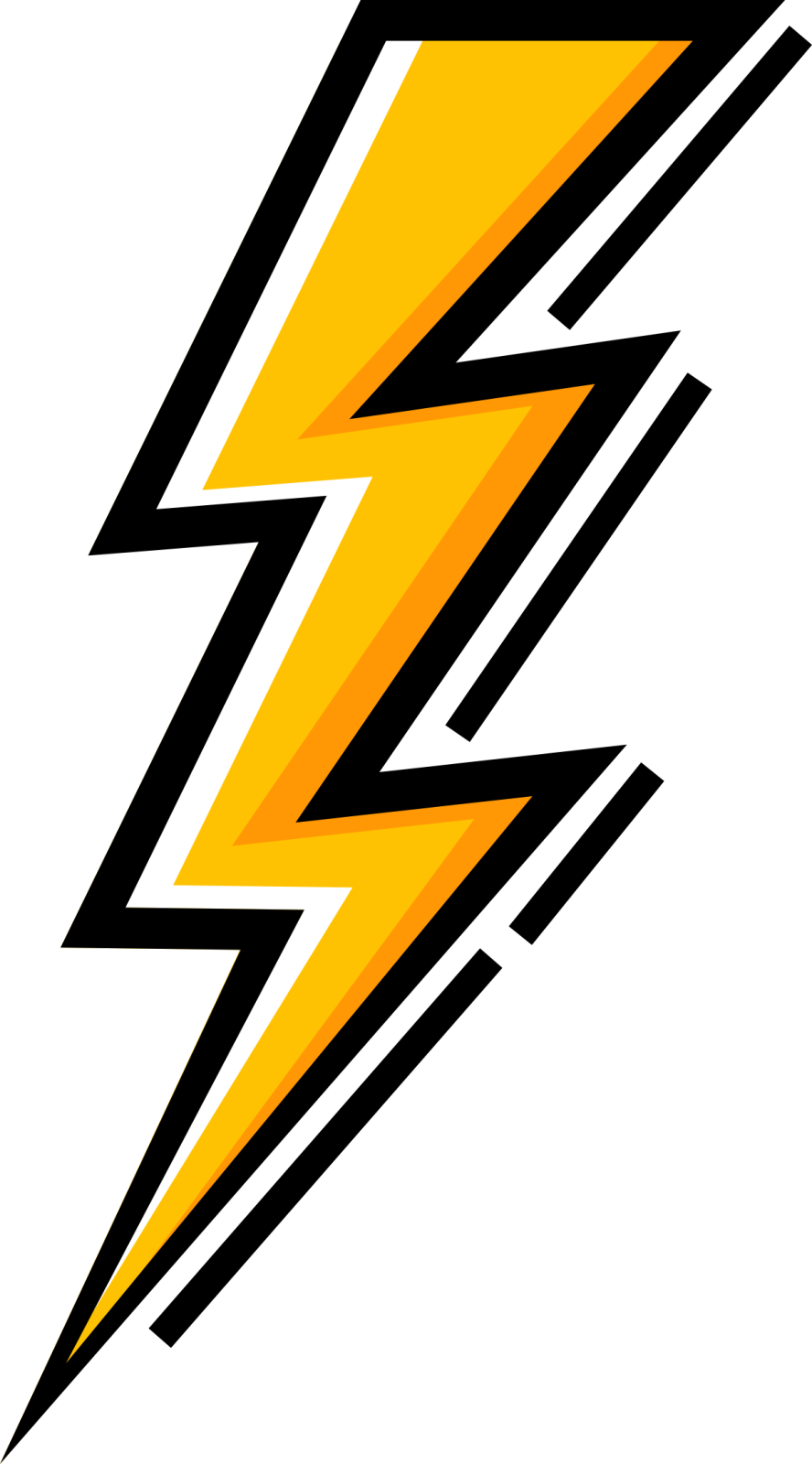 a lightning bolt on a white background