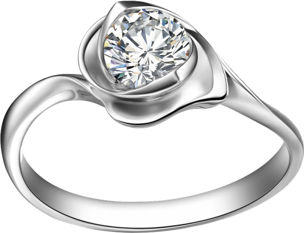 an engagement ring with a diamond in the center