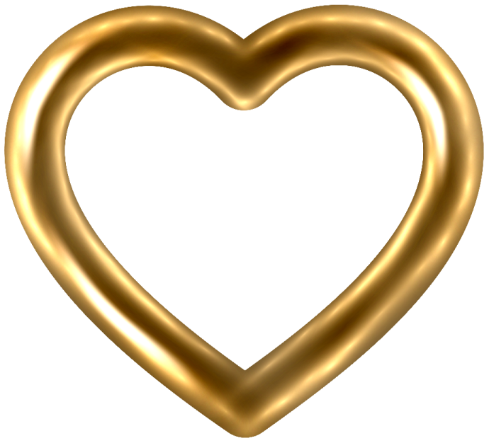 a gold heart shaped object