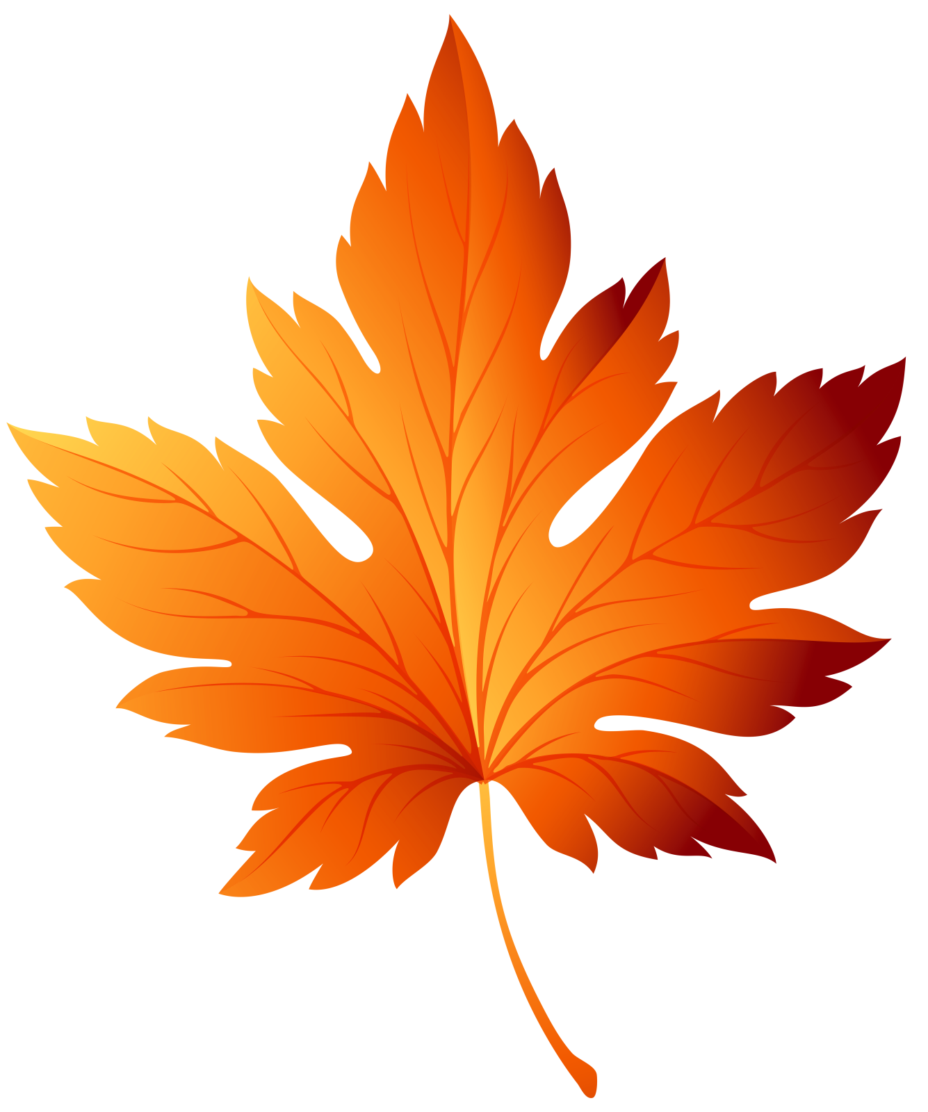 an orange maple leaf