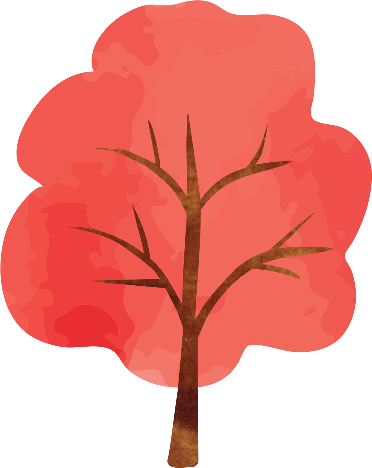 a tree with red leaves on it