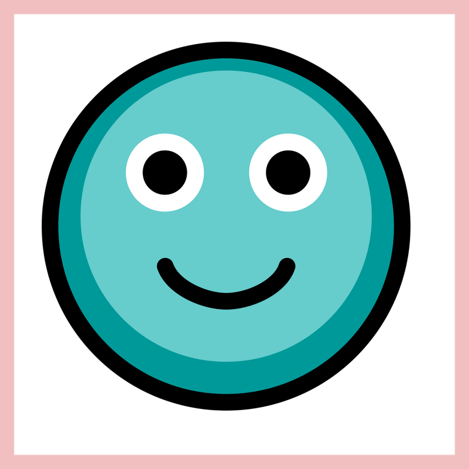 a smiley face in a square frame