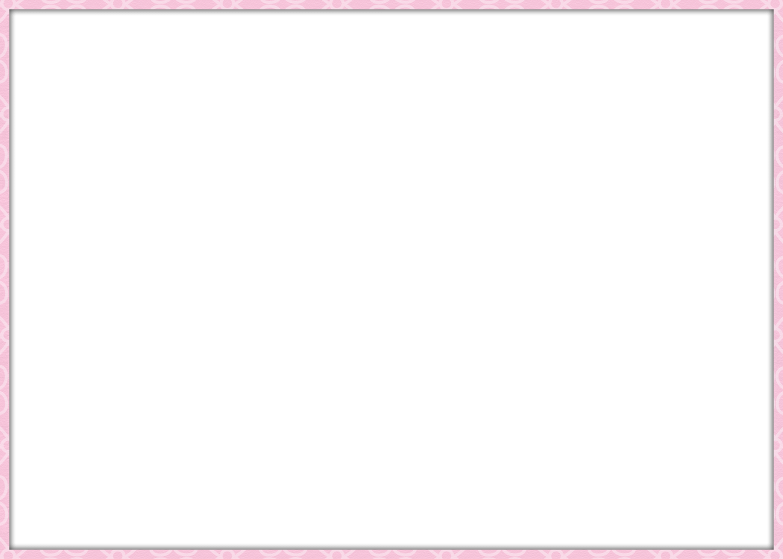 a pink and white frame with hearts on it