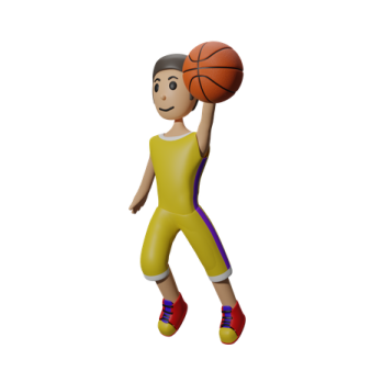 a cartoon character holding a basketball ball