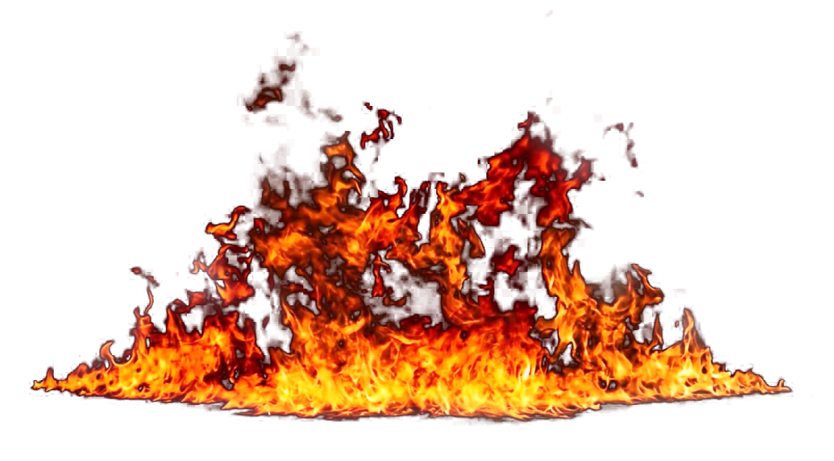 a fire on a white background