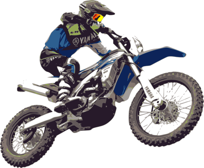 a person riding on a dirt bike