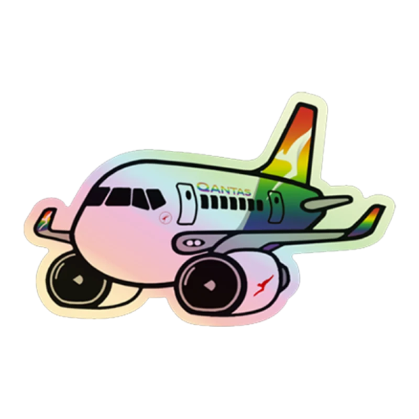 an airplane with a rainbow painted on it
