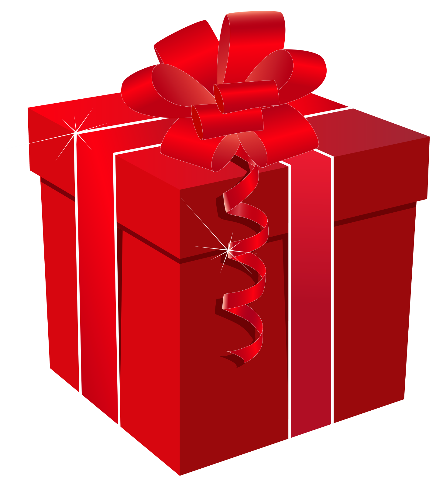 a red gift box with a ribbon and bow
