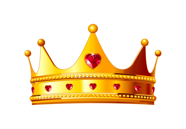 a golden crown with hearts on it