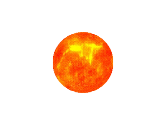 an orange sphere with a white background