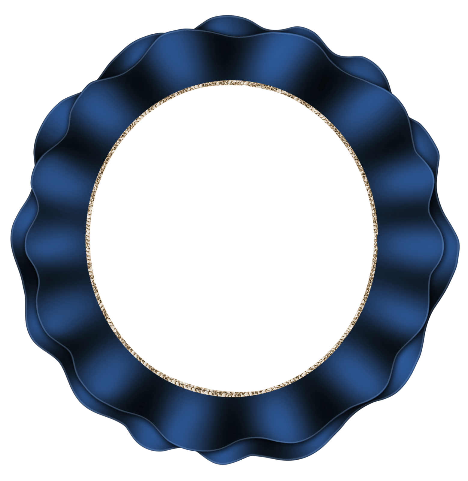 a blue rosette on a white background
