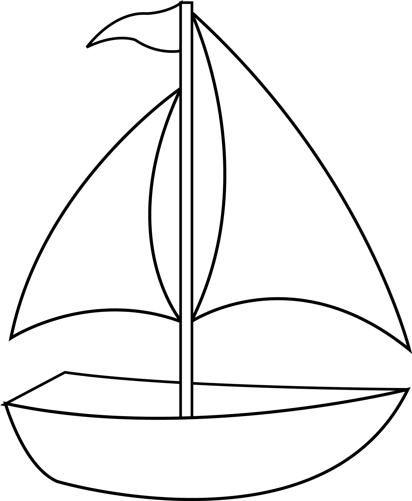 a boat with sails coloring page