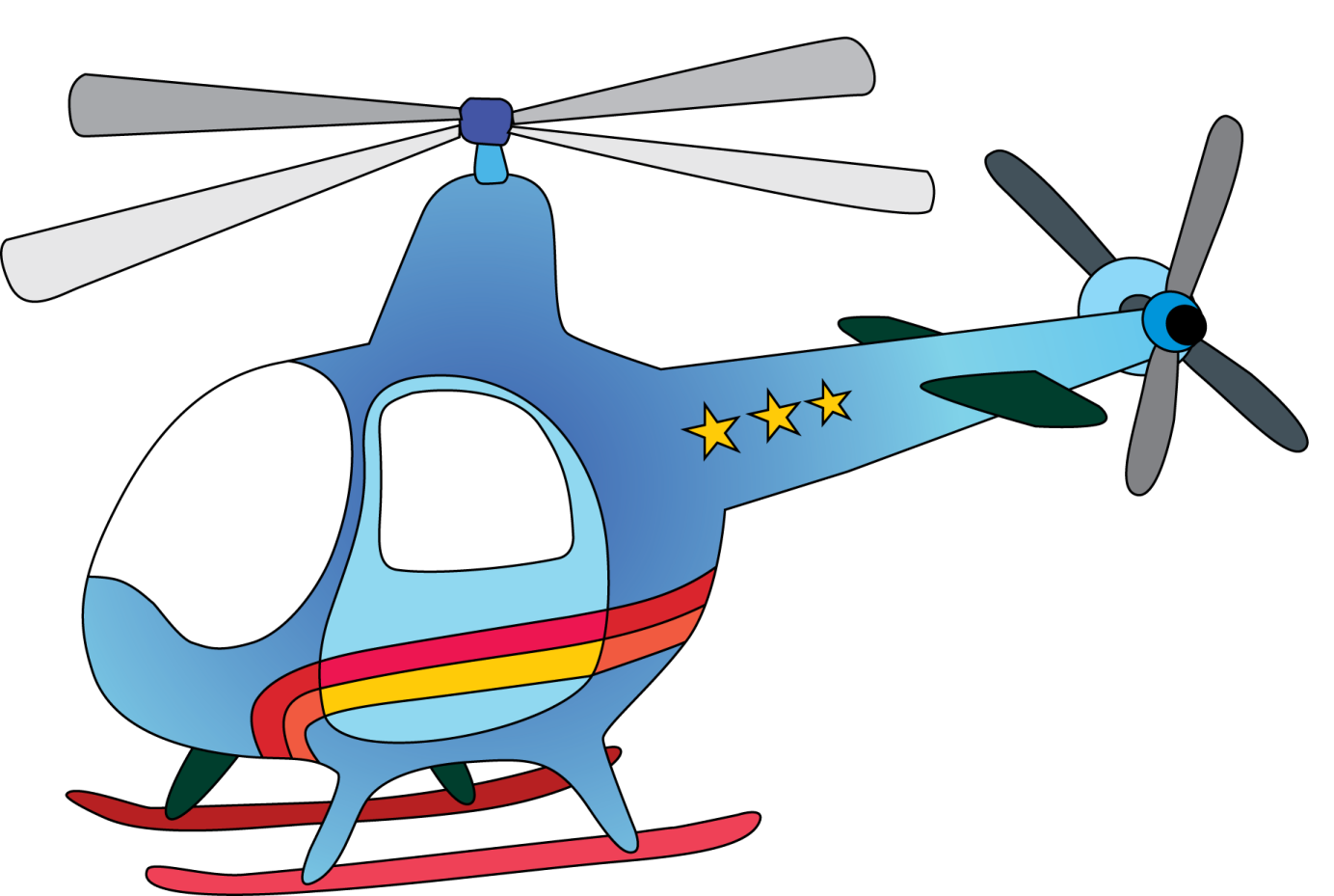 a blue helicopter with a star on the side